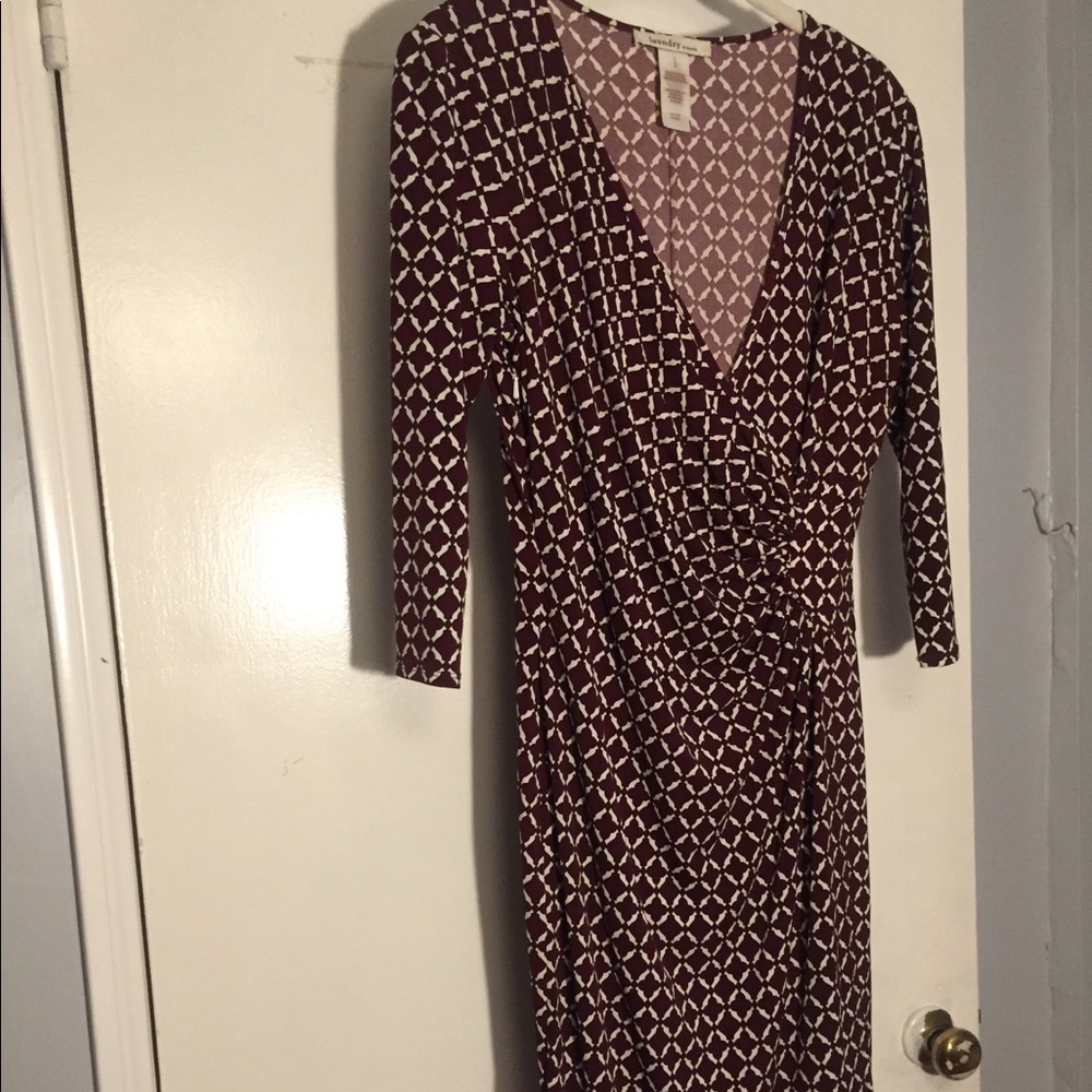 Laundry by Design  Faux Wrap Dress Wine color